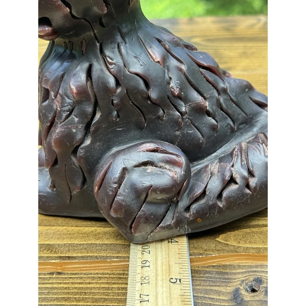 Brown Cat Candle‎ Sculpture Folk Art Kitty Figure Wax Decor 6